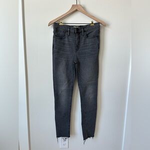 Madewell Mid-Rise Skinny Jeans 28 | Raw Hem Ankle Charcoal Wash